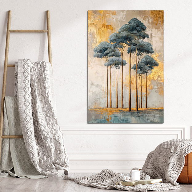 Elegant wooden picture - Golden forest
