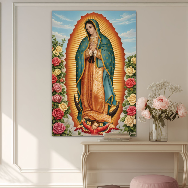 Dřevěný obraz - Guadalupská Panna Maria