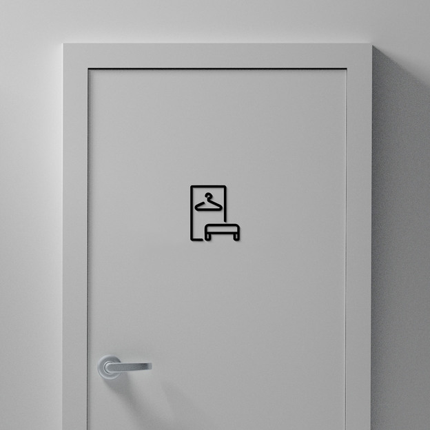 Wooden door sign - Dressing room