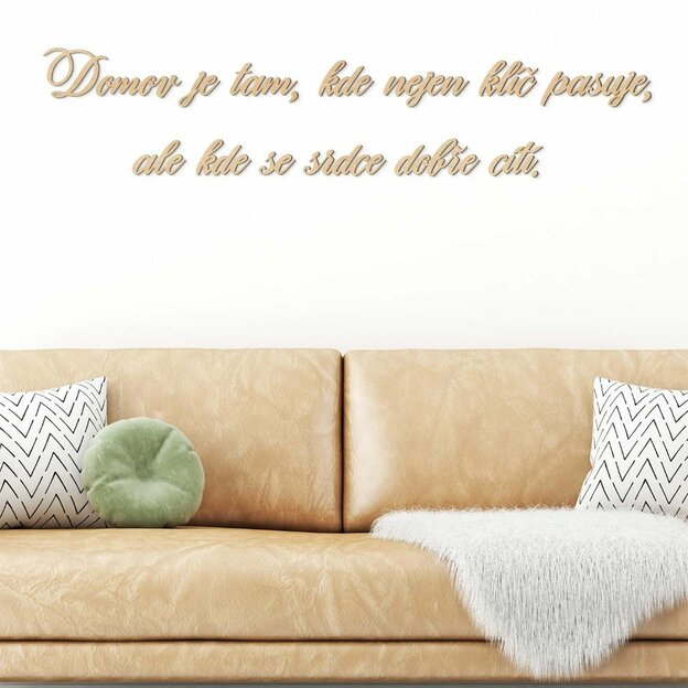 Rodinný citát o štěstí - Nálepka ze dřeva na zeď
