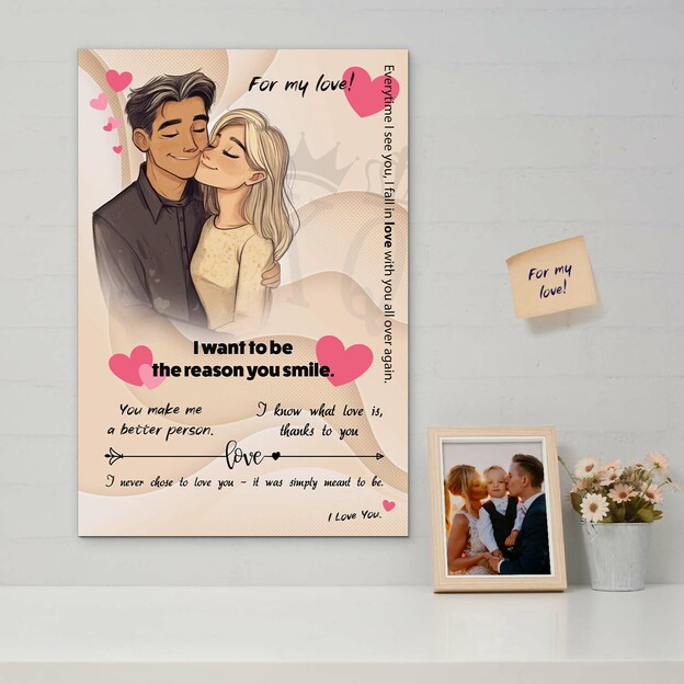 Wooden Love Plaque - For My Love