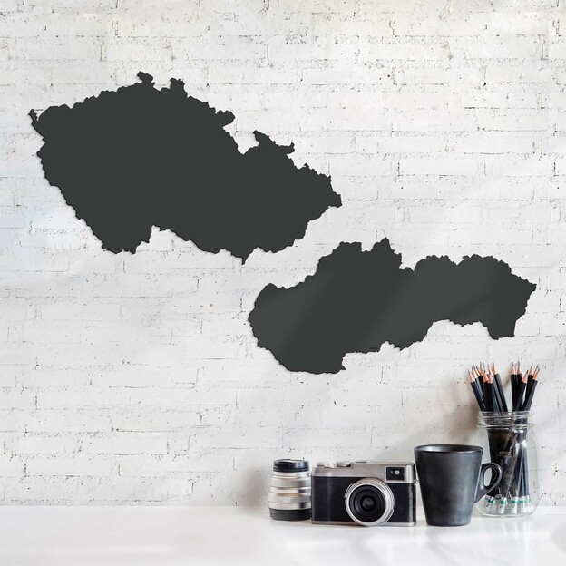 Dřevěné mapy na zeď - Česko a Slovensko
