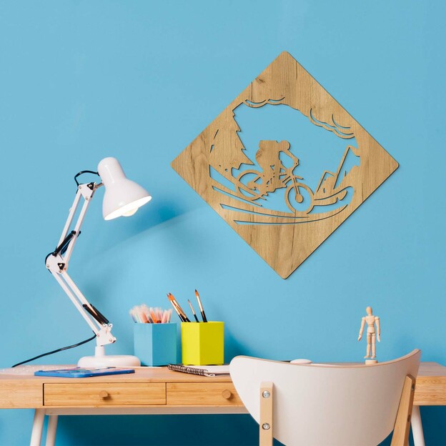 Wooden Wall Art - Mountain Biking