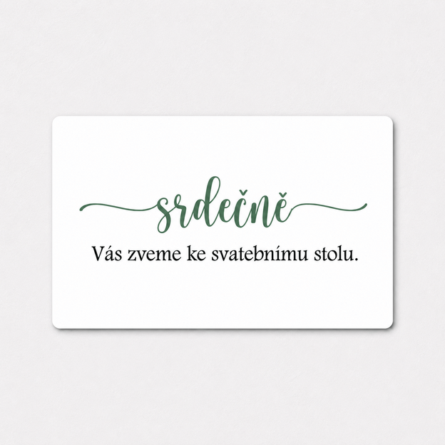 Barevné pozvání ke svatebnímu stolu ze dřeva - Eukalyptus