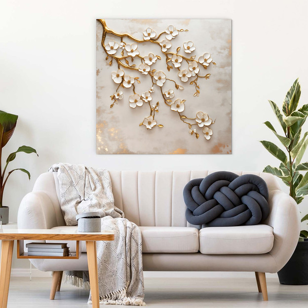 Wooden Wall Art - Golden Branch
