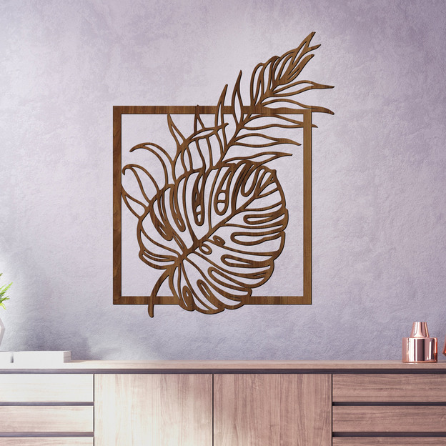 Tablou din lemn - Monstera în ramă