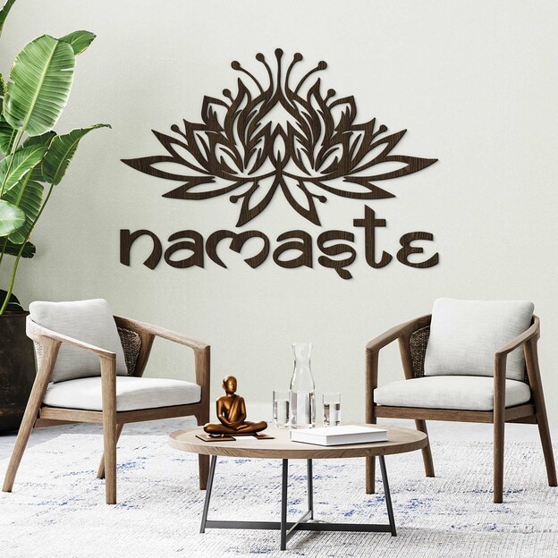 Wooden Sticker - Namaste Symbol