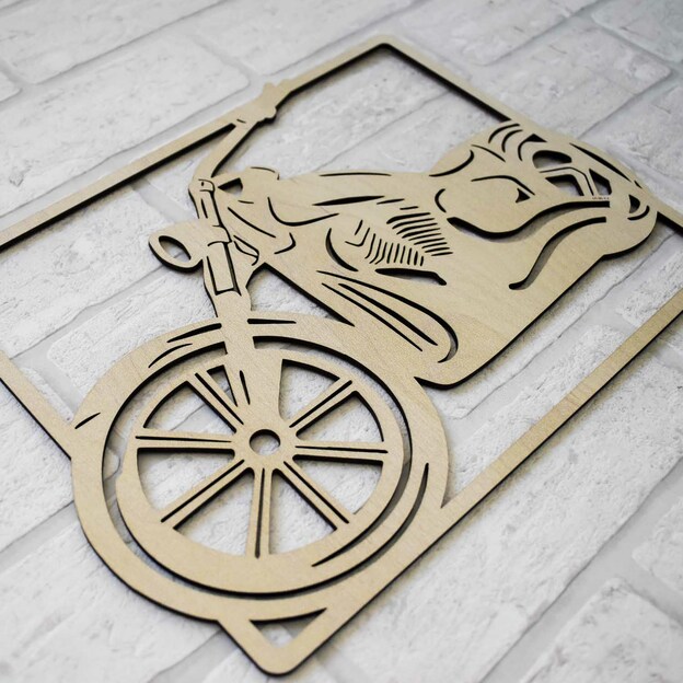Wooden Wall Art - Chopper Motorcycle