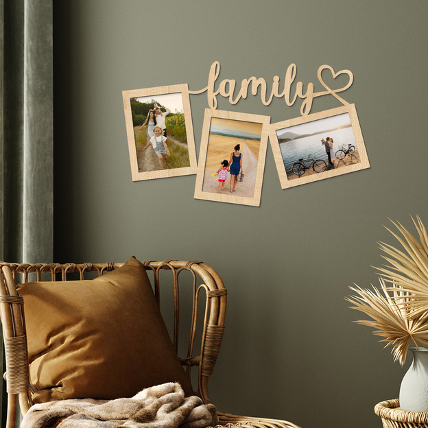 Wooden Wall Photo Frame - Family