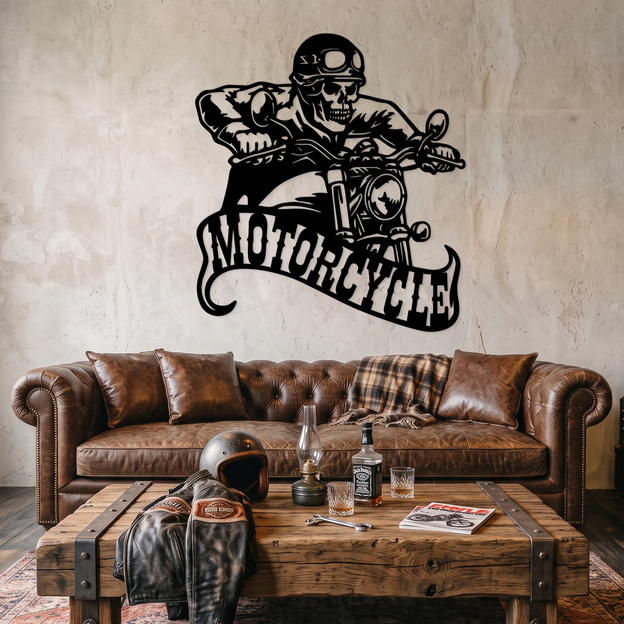 Motorkárska dekorácia na stenu - Motorcycle