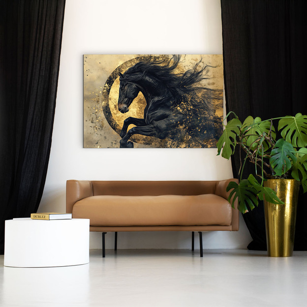 Wooden Wall Art of a Horse - Galloping Mustang