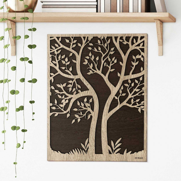 Wooden Home Decor - Tree in Frame