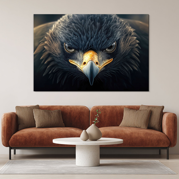 Colorful painting on wood - Eagle