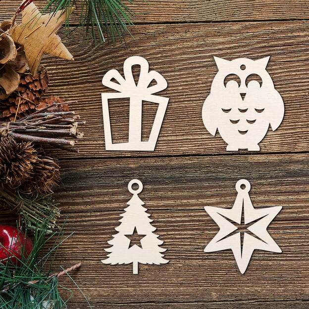 Dekorácie na stromček - Set 4 druhy po 5 ks (20ks) 