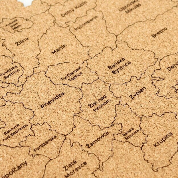 Korková mapa okresov Slovenska
