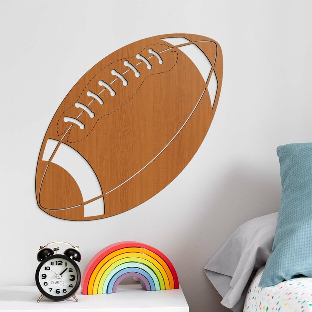 Wooden Wall Art - American Football Ball