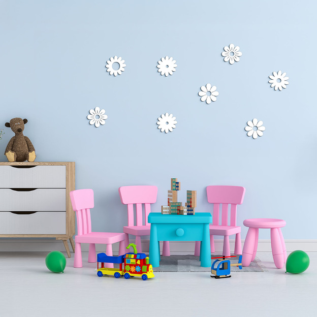 Affordable 3D Wall Stickers - Flowers Set of 8