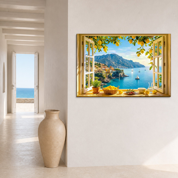 Obraz na dreve - Amalfi s výhľadom na more