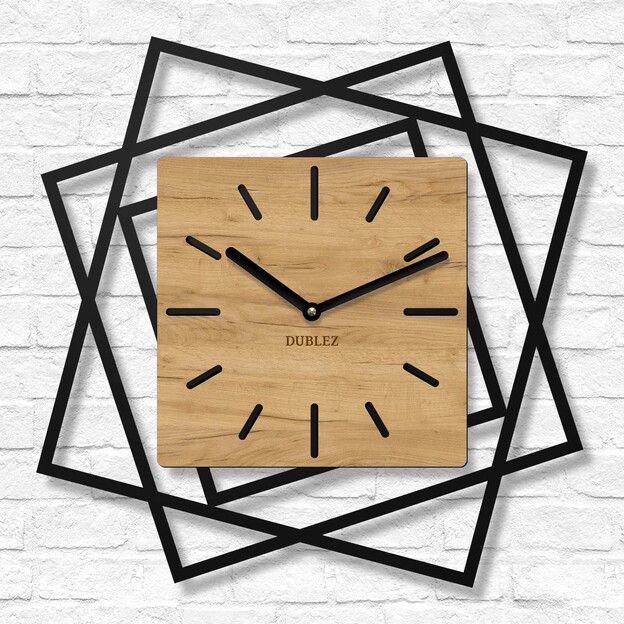3D dřevěné hodiny na zeď - Frames