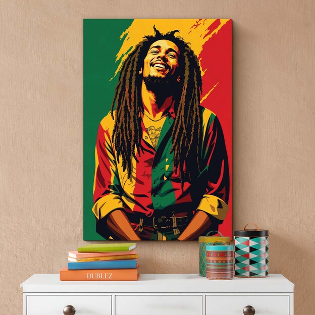 Színes reggae kép - Bob Marley