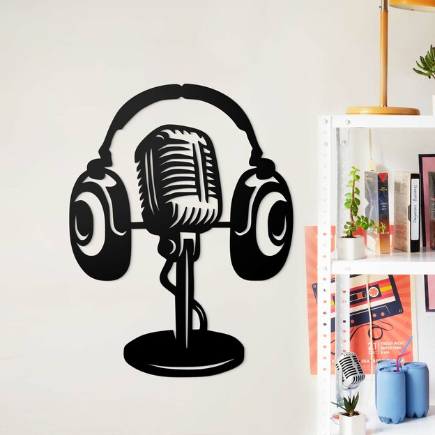Wooden Wall Art - Microphone