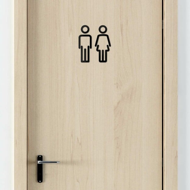Wooden WC Door Sign - Ladies/Men&#039;s