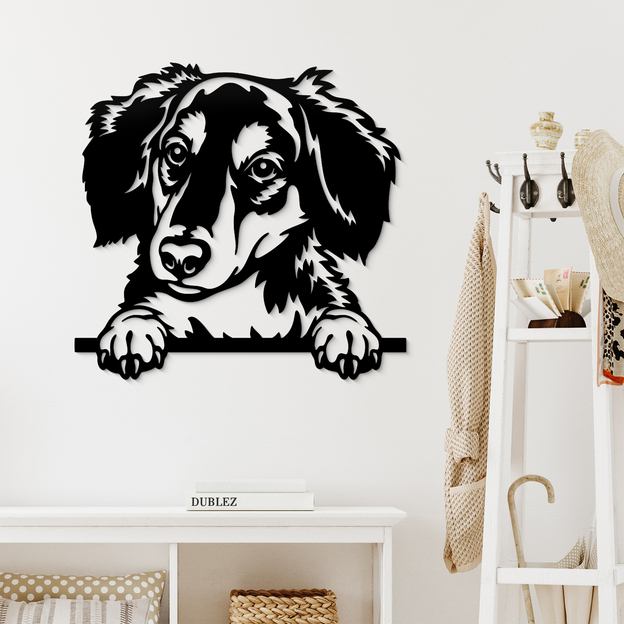 Cut-Out Wood Wall Art - Long-Haired Dachshund