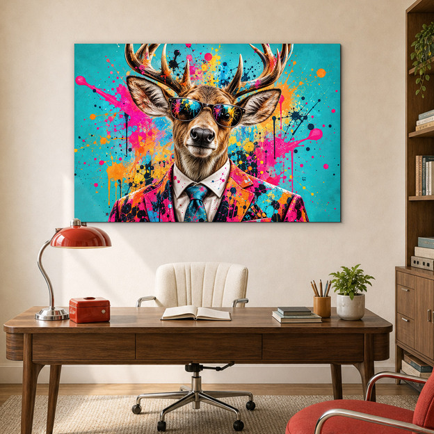 Pop art obraz - Jeleň Gentleman