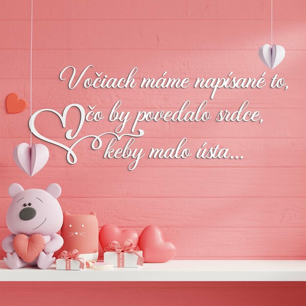 Drevený citát o láske na stenu - Srdce