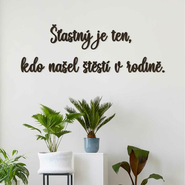 Dekorační nálepka o rodině ze dřeva