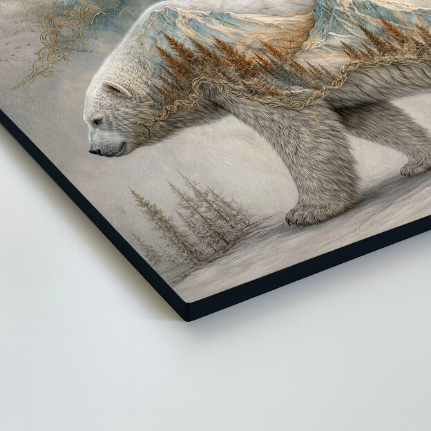 Drevený obraz - Ľadový medveď severu