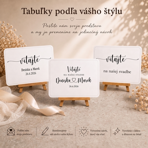 Svadobná tabuľa podľa vlastného štýlu