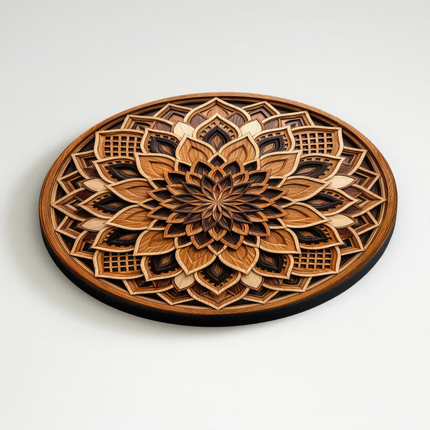 Obraz mandaly - Kresba dřeva (UV Tisk)