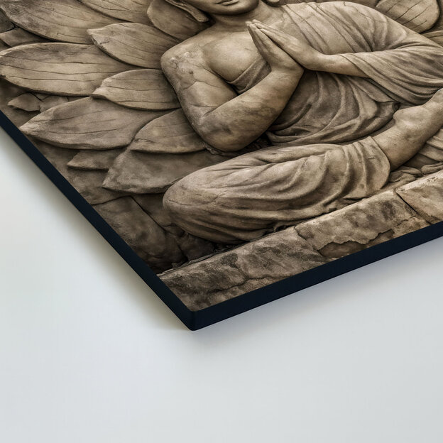 Nástěnný obraz - Kamenný Buddha v lotosu