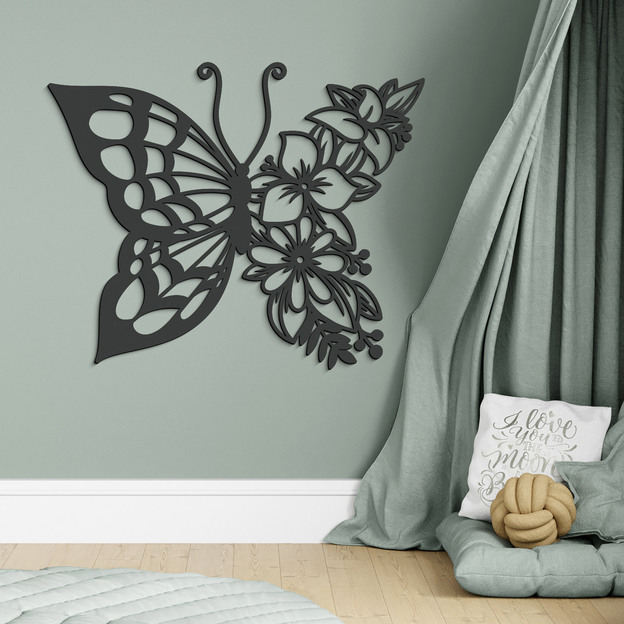 Fali virág dekoráció - Pillangó