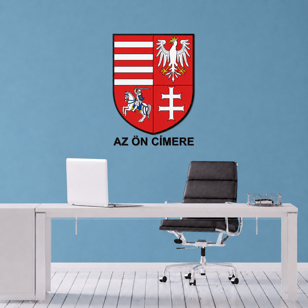 Fából készült városi címer falra - Méretre szabott