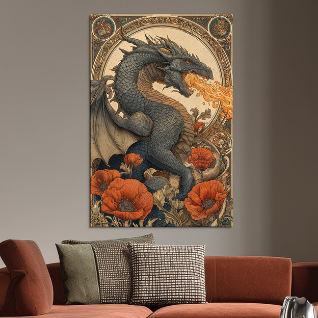 Obraz secese - Drak