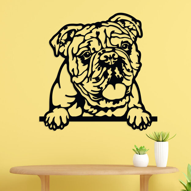 Cut-out 3D Wall Art of a Dog - Bulldog