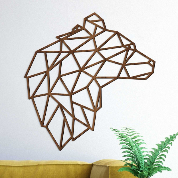 Wooden Wall Art - Polygonal Bear