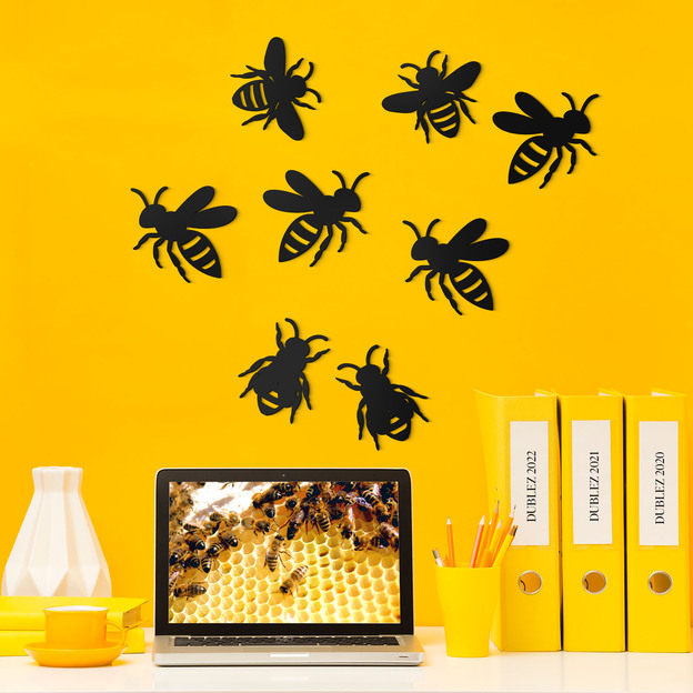 Wooden Wall Decorations - Bees Set of 8