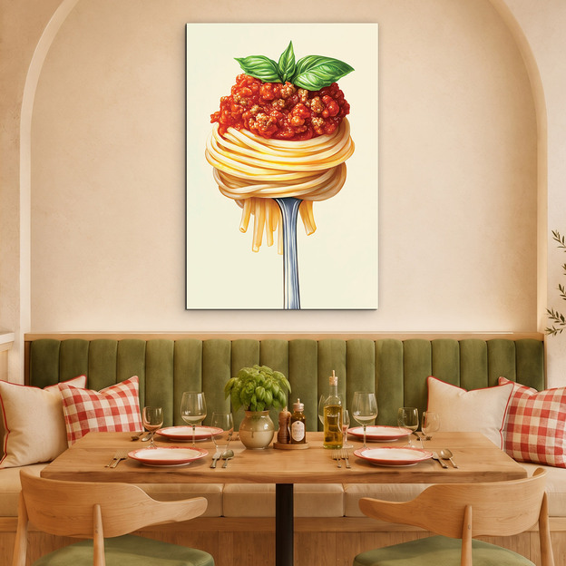 Food art obraz - Špagety Bolognese