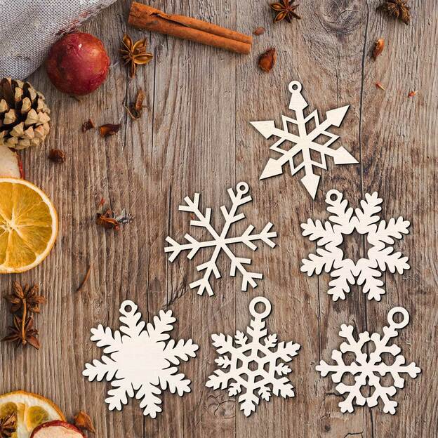 Vianočné vločky - Set 6 druhov po 4 ks (24ks) 