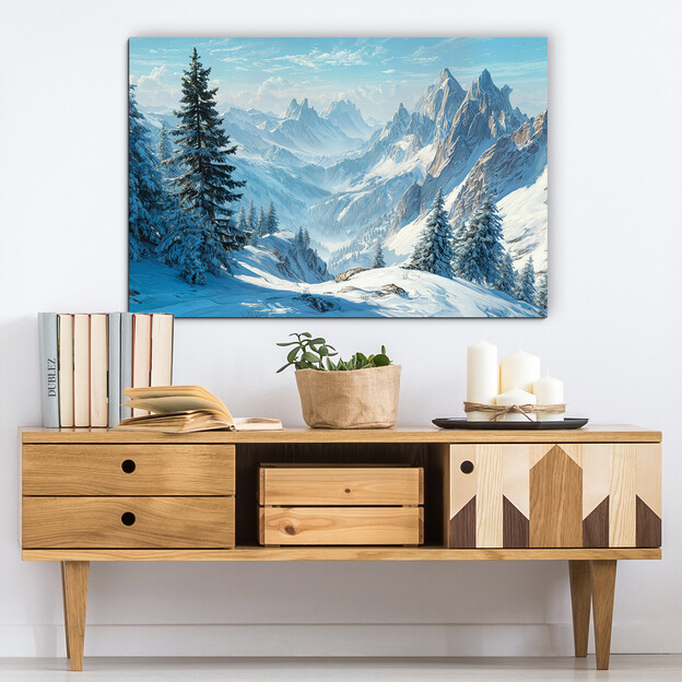 Moderný obraz do obývačky - Zasnežené hory