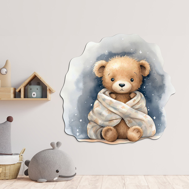 Picture for a children's room - Teddy bear under the stars