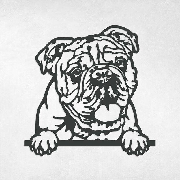 Cut-out 3D Wall Art of a Dog - Bulldog
