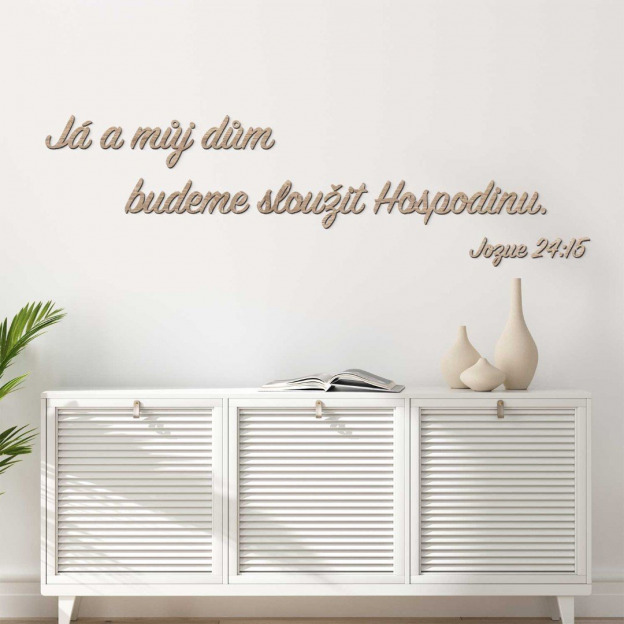 Krátký citát z Bible - samolepka ze dřeva