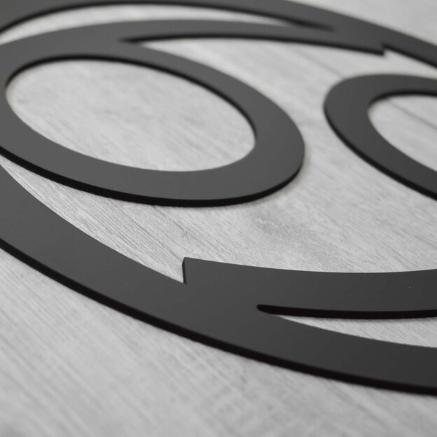 Wooden Symbol on the Wall - Zodiac Sign Cancer