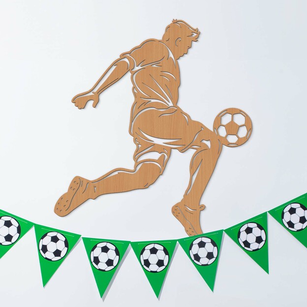 Wooden Sports Wall Art - Footballer