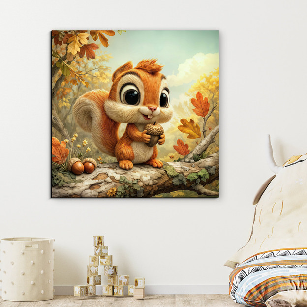 Drevený obraz - Veverička