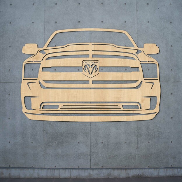 Wooden Wall Art of a Car - Dodge Ram